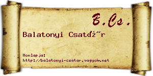 Balatonyi Csatár névjegykártya